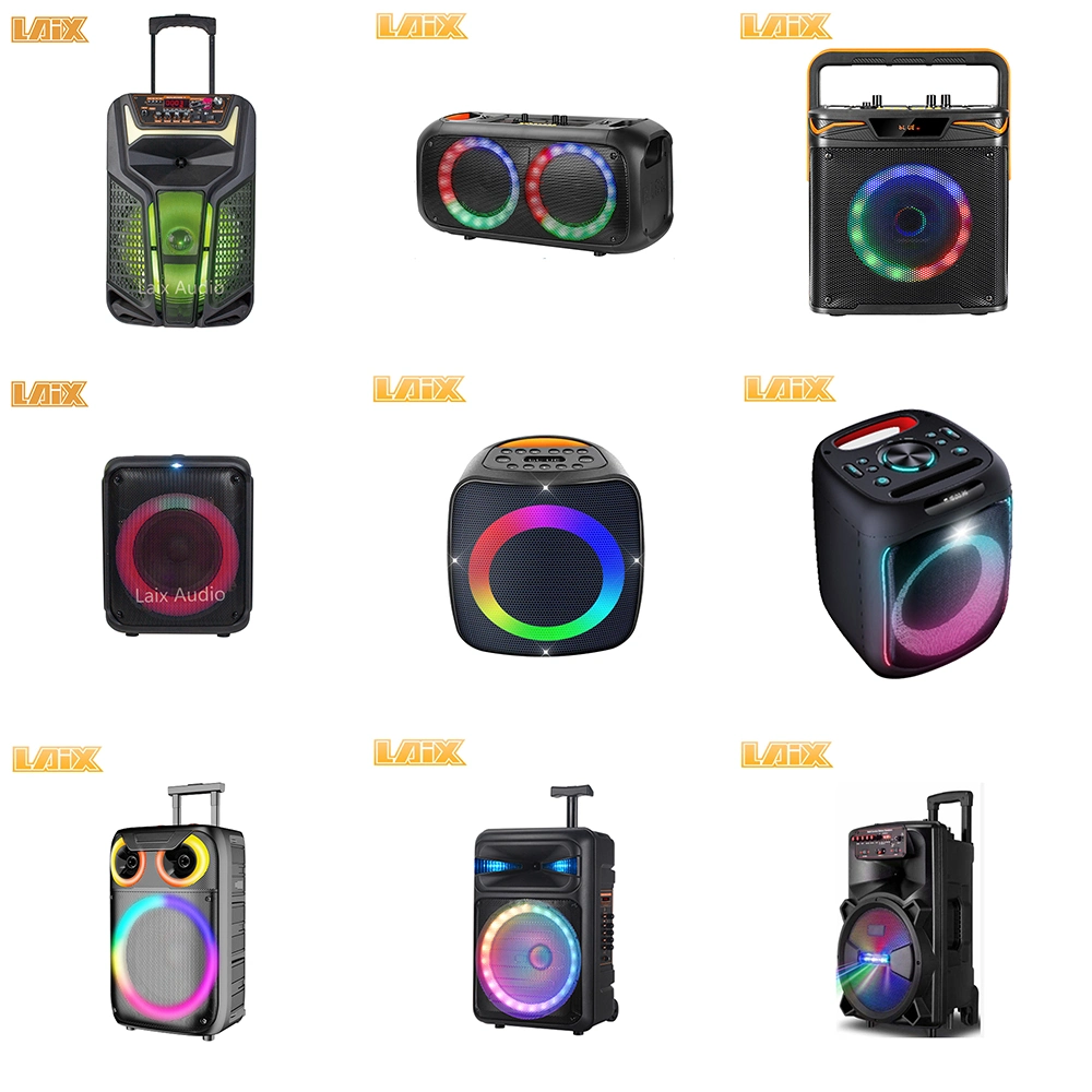 Dual 8 Inch Bt Profissional Caixa De Som Stage Big Double Outdoor Karaoke Portable Trolley Speaker with LED Screen Wireless Mic