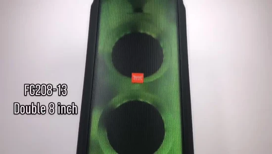 Brasil Top Venta Altavoz Sistema de sonido de fiesta para Tower DJ Altavoz PA portátil Doble luz de discoteca de 8 pulgadas Altavoz Bluetooth portátil inalámbrico