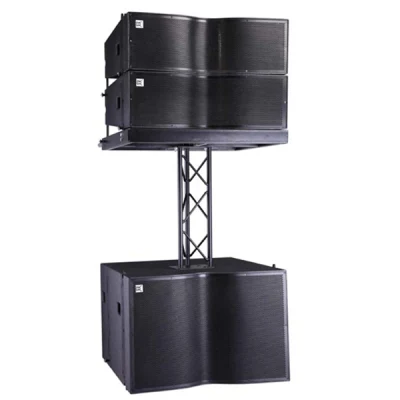 Sistema PA portátil de altavoces line array de tamaño pequeño